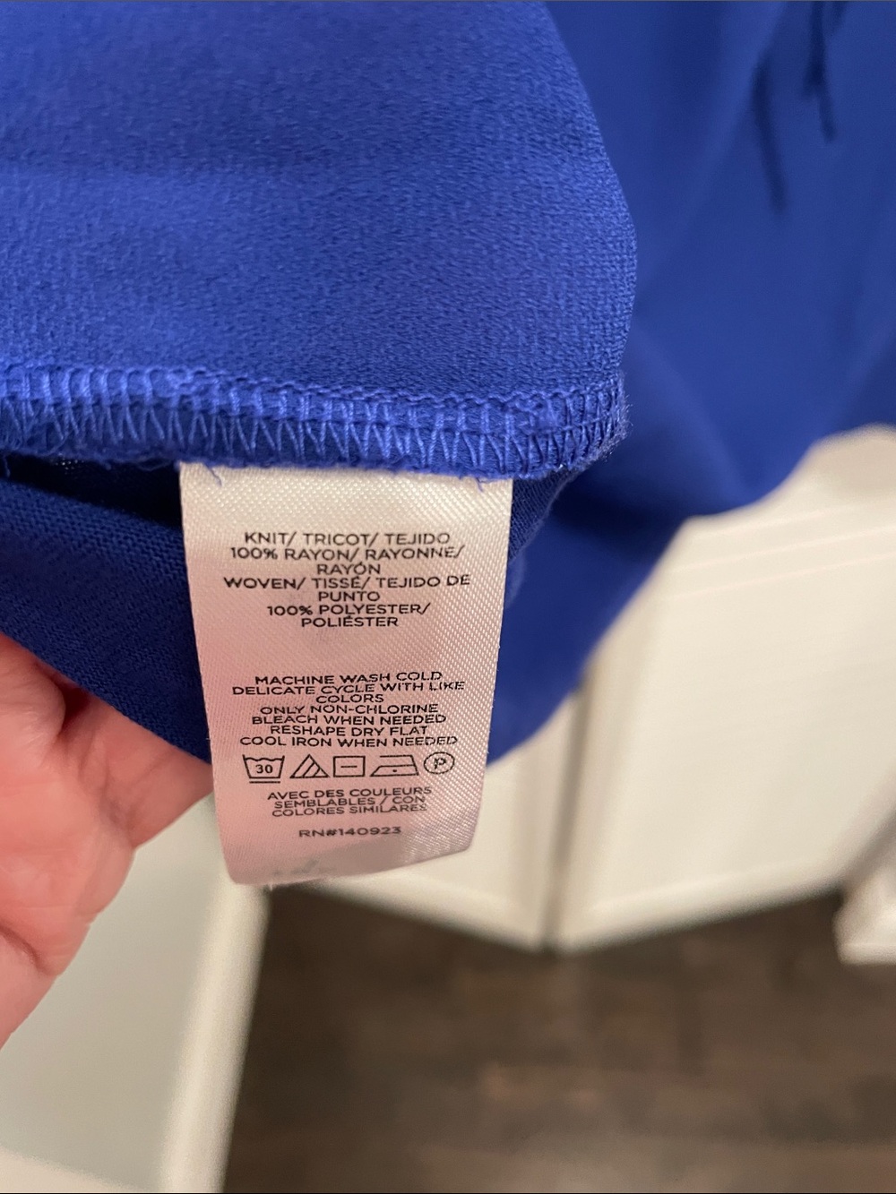 LOFT Cobalt Blue Ruffle Tie-Neck Sleeveless Top - Picture 5 of 6